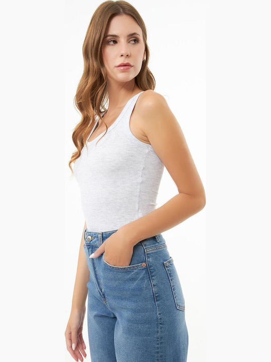 Women's Cotton Sleeveless Ribbed Blouse