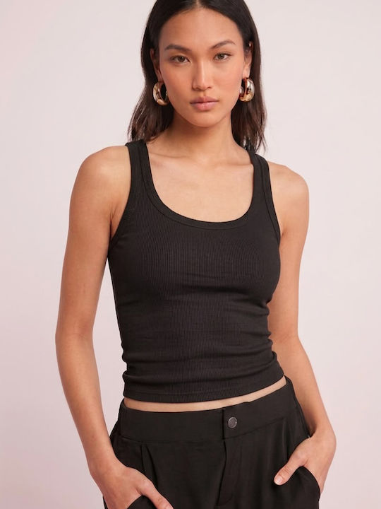 Women's Cotton Sleeveless Striped Rib Blouse