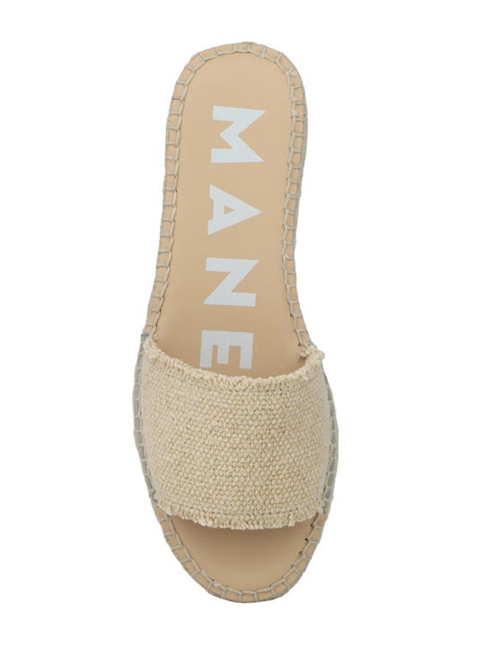 Damen Flache Sandalen Beige