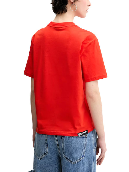 Karl Lagerfeld Karl T-Shirt Λευκο- Πορτοκαλι