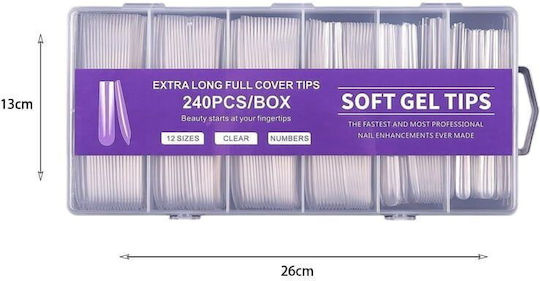 Case Soft False Nail Tips Transparent 240 Pieces 926364-452