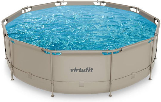 Virtufit Round PVC Swimming Pool with Metallic Frame Beige