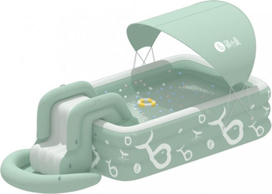 ikonka Piscină Pentru copii PVC Gonflabilă 262x175x60cm Verde