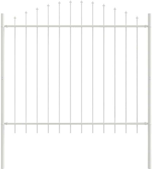vidaXL Metallic Fence Panel in White Colour 1.7x1.65m 5 Pieces