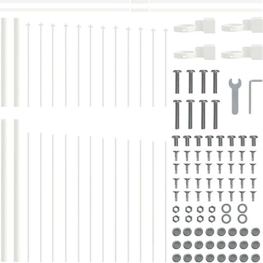 vidaXL Metallic Fence Panel in White Colour 1.7x1.65m 5 Pieces