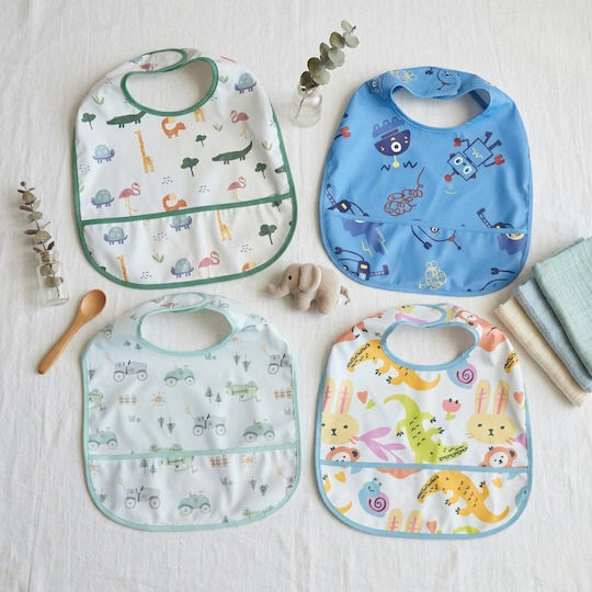abo Ablakbare Stoff Baby Lätzchen mit Tasche Robot abo Ablakbare Stoff Baby Lätzchen mit Tasche Robot