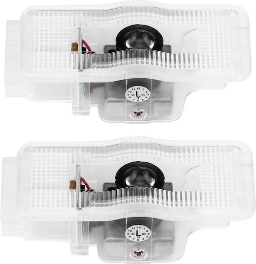 Set 2 Led Door Logo Emblems Dedicated Peugeot Car Brand