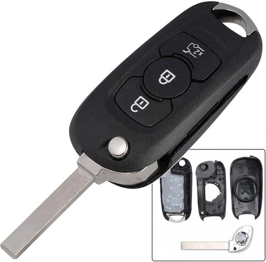 Techstar Husa Pentru Chei Auto Tip Flip 3 Butoane Lama Hu100 Opel Astra K 2015-2019