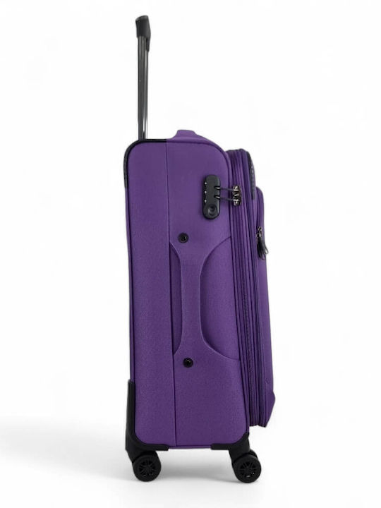 Diplomat Valiză Mare de Călătorie Violet cu 4 Roți Înălțime 78 cm