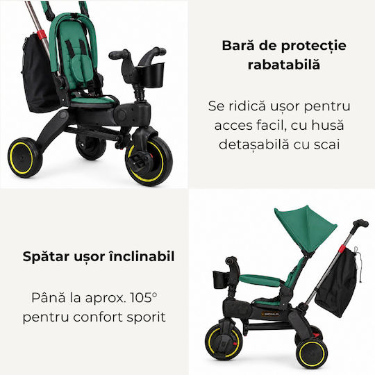 Kidizi Tricicletă Pliabilă și Convertibilă pentru Copii de 1.5+ Ani Verde