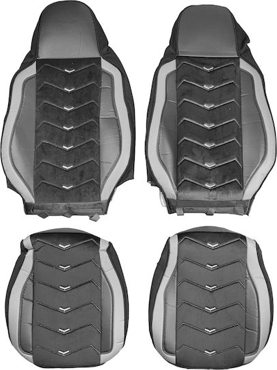 Pro Group Car Covers Set Leatherette Grey Black