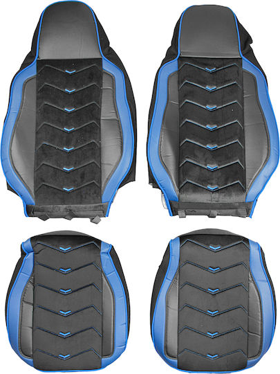 Pro Group Set De Capace Auto Din Piele Sintetica Albastru / Negru