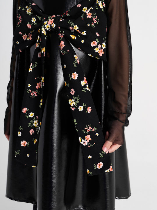 Kinderkleid Ärmellos Tüll Blumen Set aus 2 mit Deckel Schwarz