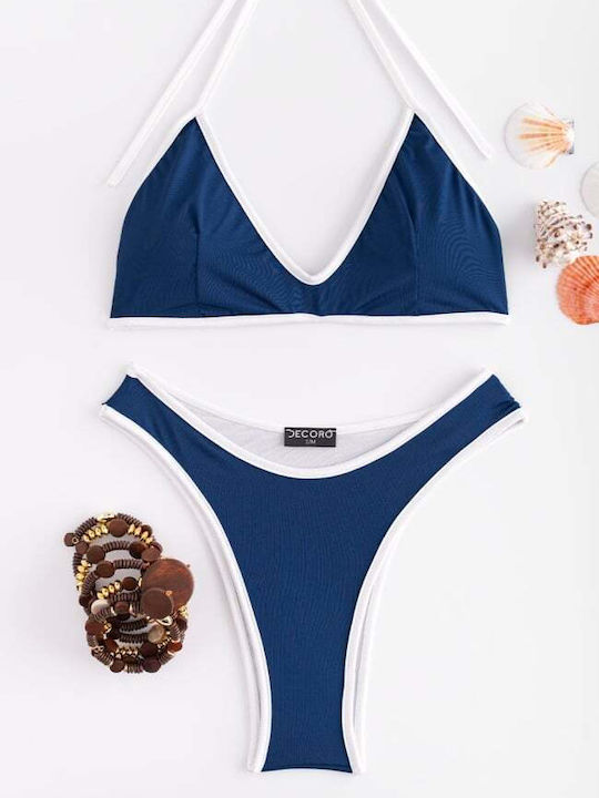 Set Bikini Triunghi Albastru Închis