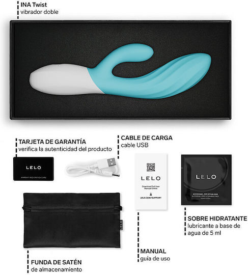 Lelo Ina Double Vibrator with Remote Control Blue