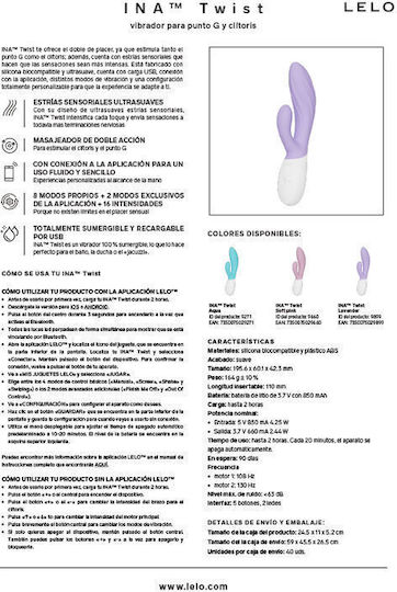 Lelo Ina Double Vibrator with Remote Control Lilac