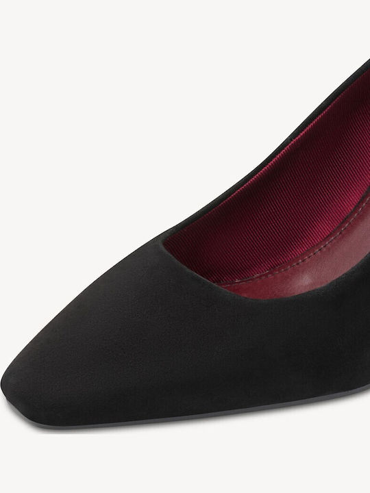 Wildleder Spitze Zehe Pumps mit Mittelhohem Absatz Schwarz