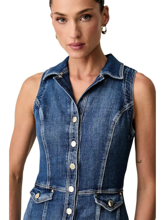 Summer Mini Denim Dress Blue W6YK24D1763 TWNS