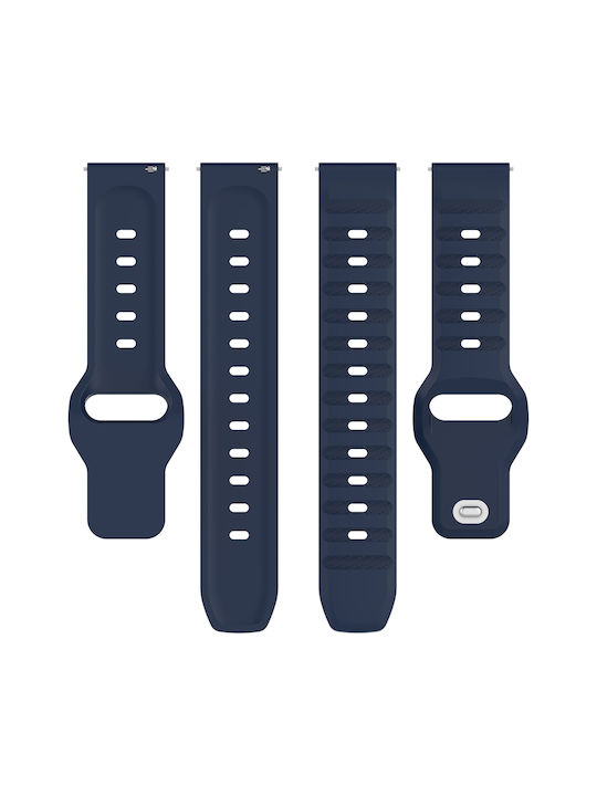 Silicone Strap Blue (Galaxy Watch4/5/6/7/FE/4 Classic/6 Classic/5 ProApple Watch 38/40/41/42mmVivomove HRHuawei Watch GT2 / GT3 (42mm) / GT3 Pro (43mm)Honor GS ProAmazfit GTS 3Realme Watch 2Haylou RS4 LS12)
