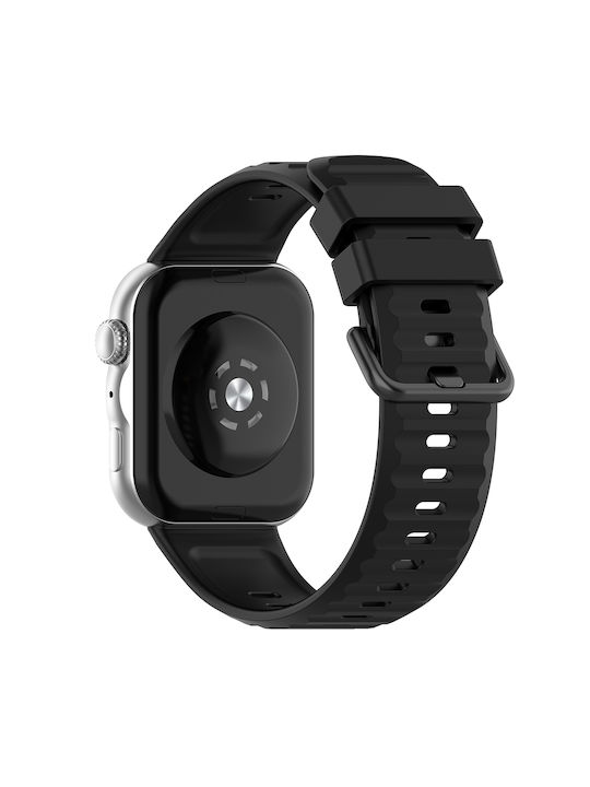 Techsuit W082 Silicone Strap Black (Huawei Watch Fit 3 / Fit 4 / Fit 4 Pro / Fit 5 / Fit 5 Pro)