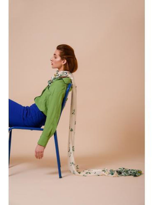 Enareti Damen Seiden Schal Khaki