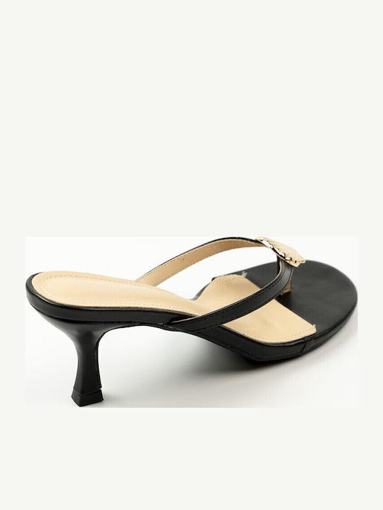 Mules with Thin Heel in Black Colour