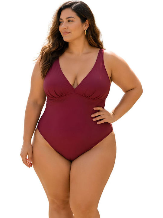 Costum De Baie Întreg Cu Căptușeală Ușoară Burgund