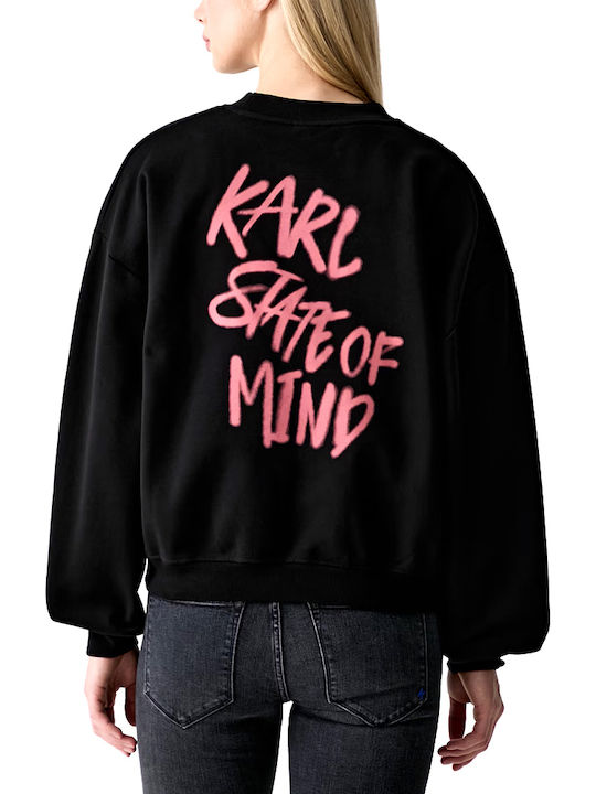 Karl Lagerfeld Karl Дълго дамско суитшърт Черно
