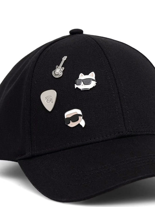 Karl Lagerfeld Καπελο Ikon Charms Logo Μεταλλικο Μαυρο Karl Lagerfeld Καπελο Ikon Charms Logo Μεταλλικο Μαυρο
