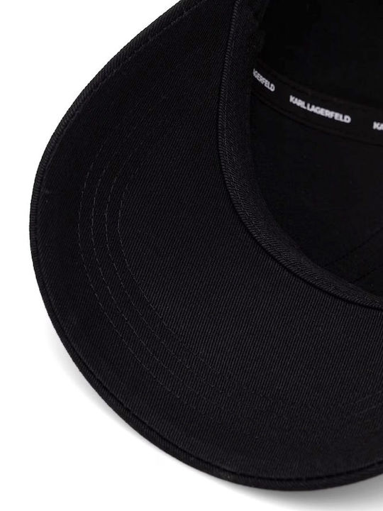 Karl Lagerfeld Καπελο Ikon Charms Logo Μεταλλικο Μαυρο