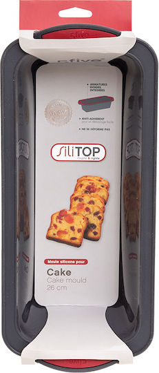 5Five Silitop Bakeware Tin for Rectangular Cake Made of Silicone 26x10.5x7cm