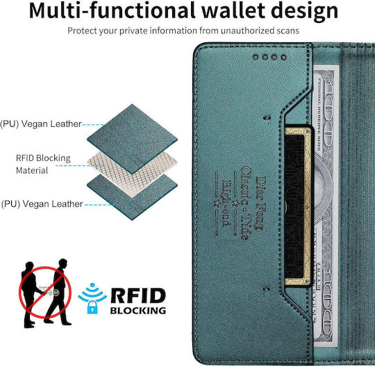 Dierfeng Wallet Leather Silicone Green (Poco X8 Pro)
