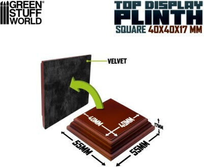 Green Stuff World Square Wood Display Base 4 X 4 Cm Hazelnut
