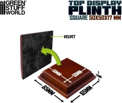 Green Stuff World Square Wood Display Base 5 X 5 Cm Hazelnut