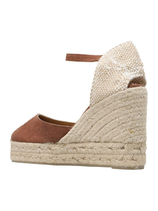 Carol 8ed 002 Women's Summer Platforms in Espadrille Style Brown