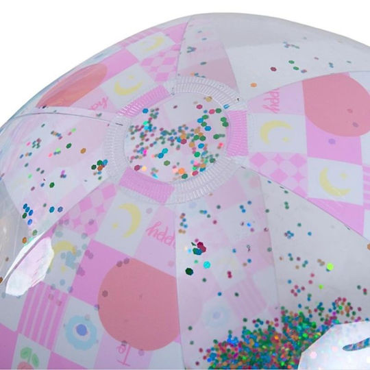 Inflatable Beach Ball 50cm Pink Glitter 53197 Pink