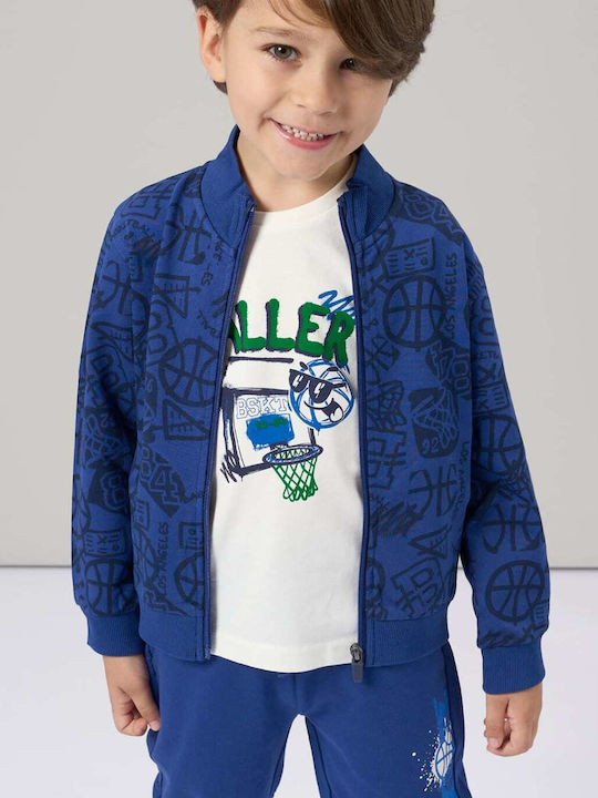 Kids Sweatshirt Cardigan with Hood Blue
