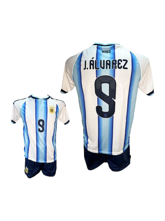 Kids Football Set Alvarez Argentina National Team Light Blue White Blue Striped 300626011