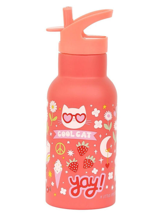 A Little Lovely Company Fun School Set Pink 19 x 10 x 32cm + Water Bottle
