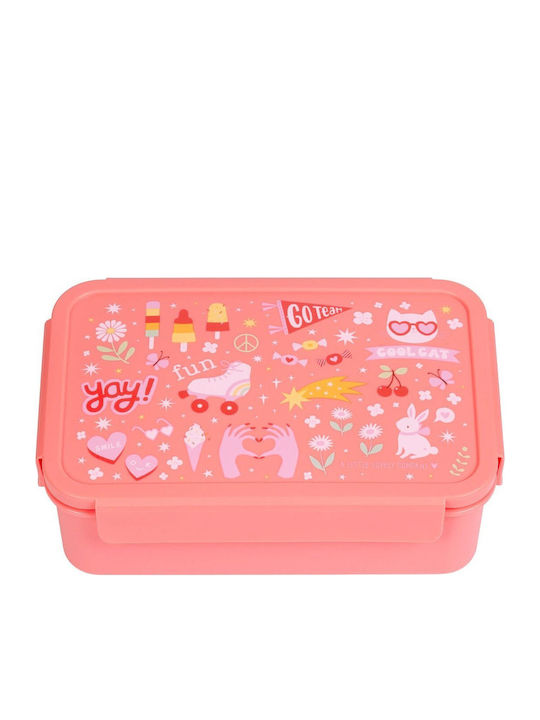 A Little Lovely Company Fun School Set Pink 19 x 10 x 32cm + Lunch Container