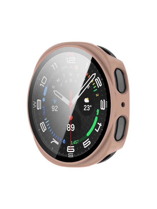 Πλαστική Θήκη με Τζαμάκι σε Ροζ χρώμα για Samsung Galaxy Watch 8 40mm
