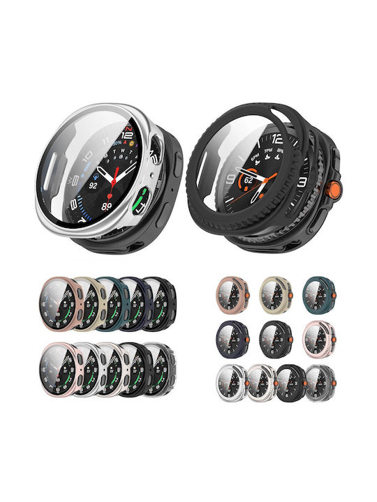 Plastic Case with Tempered Glass in Green for Samsung Galaxy Watch 8 40mm
