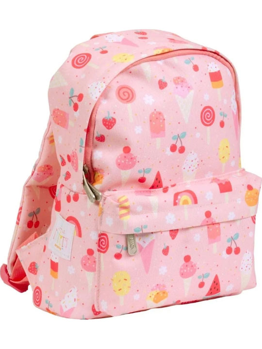 A Little Lovely Company Ice Creams Σχολικό Σετ Ροζ 23.5 x 10 x 30εκ + Σετ Φαγητοδοχείων