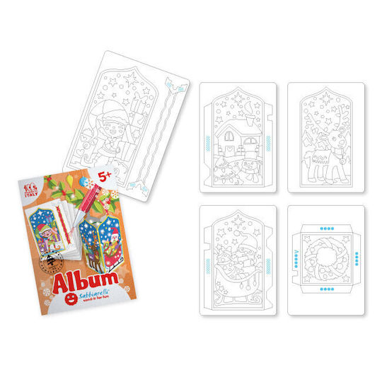 Sabbiarelli 3d Weihnachtsaufkleber Weihnachtsmann Malerei Marmorstaub 5+