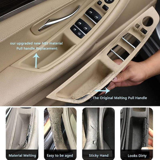 Χειρολαβές Πόρτας Εσωτερικές Σετ Bmw 5 F10 Εμπρός & Πίσω Δεξιά & Αριστερά 7 Τεμάχια Μπεζ