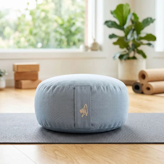 Pernă De Meditație Meditation Cushion Albastru Deschis Bumbac Organic 33x17cm