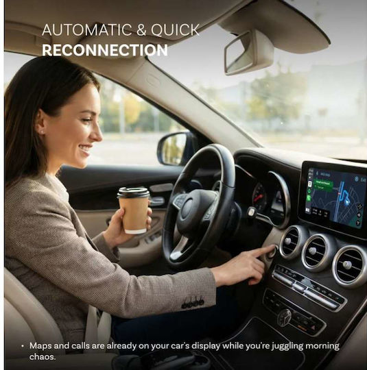 Ottocast Mini Aura 2026 Безжичен Адаптер за Carplay Android Auto Черен Ca530-t