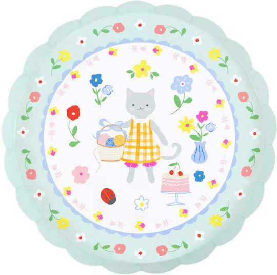 Children's Dessert Plate Party Kitten Club 8 Pieces