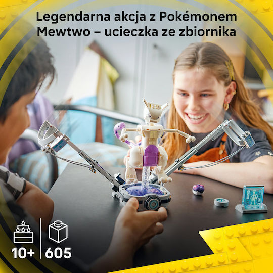LEGO Pokemon Mewtwo Laboratory Escape pentru 10+ Ani 605 Buc