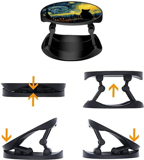 Starry Night Cat Phone Holder Stand Handheld Phone Support Base
